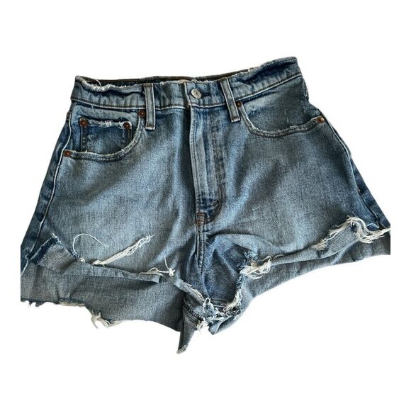 Abercrombie & Fitch Denim Distressed High Rise Short size 26/2 - Picture 1 of 4